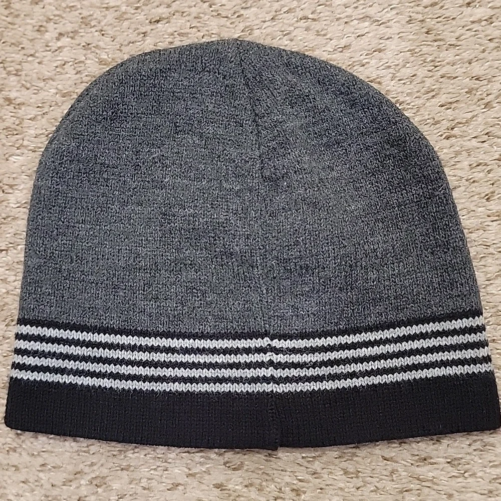 Carhartt Heather Grey Striped Beanie - Picture 2 of 4